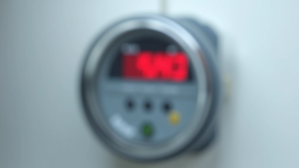 Stromzähler mit roten Zahlen, Nahaufnahme von Elektrizitätsmessgerät