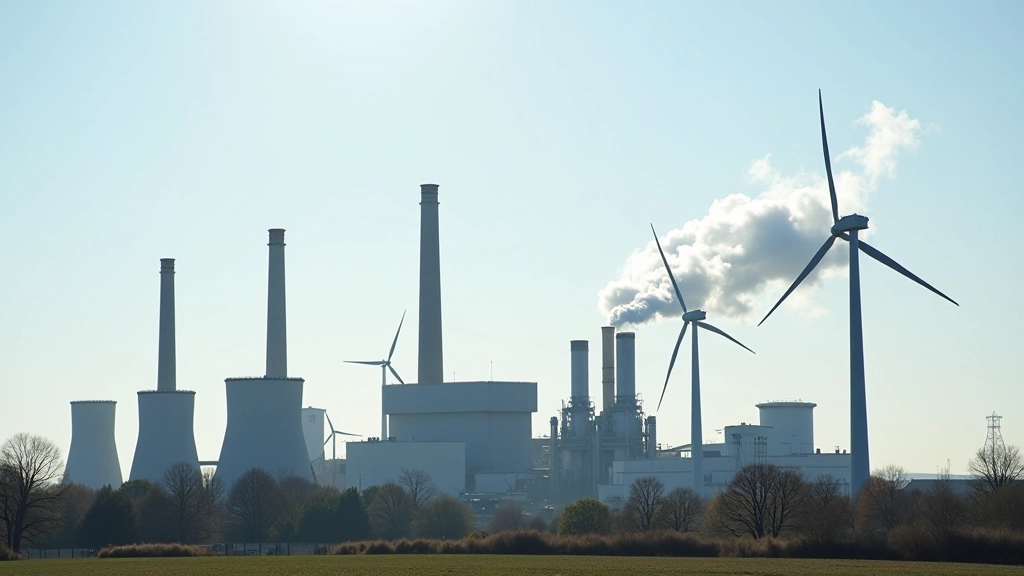 Industrieanlage mit Rauchemission in Strukturwandelregion