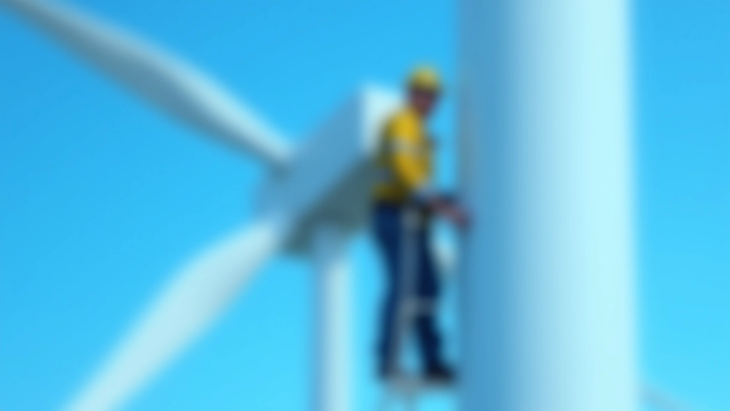 Windkraftanlage vor Himmel mit Sonne