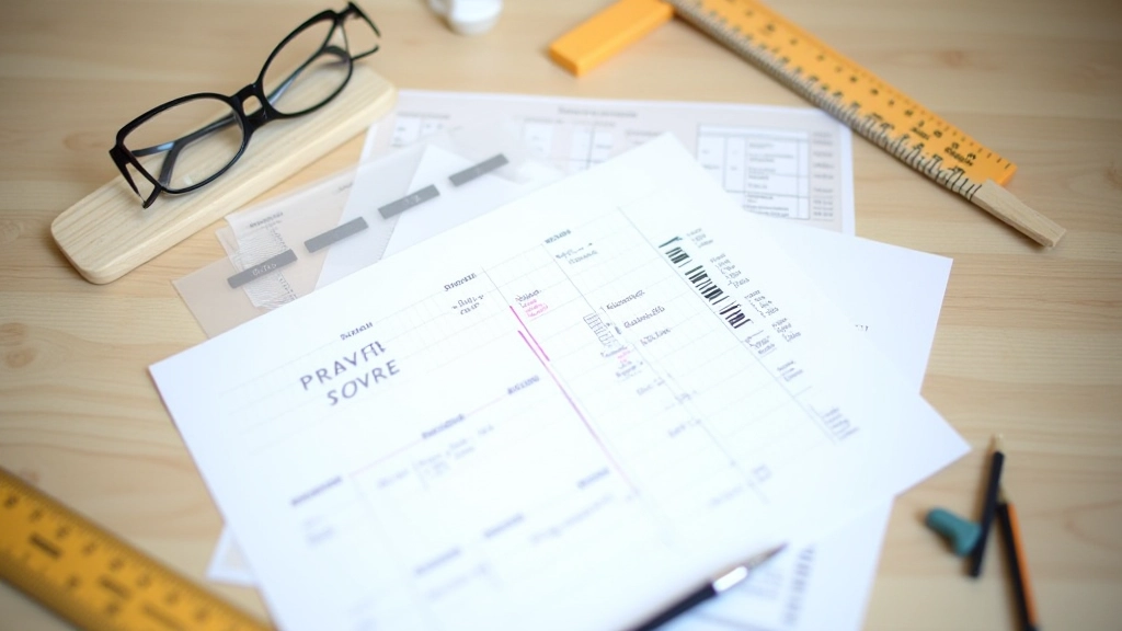 Projektmanagement-Diagramm mit Zeitplan und Bauphasen auf großem Tisch